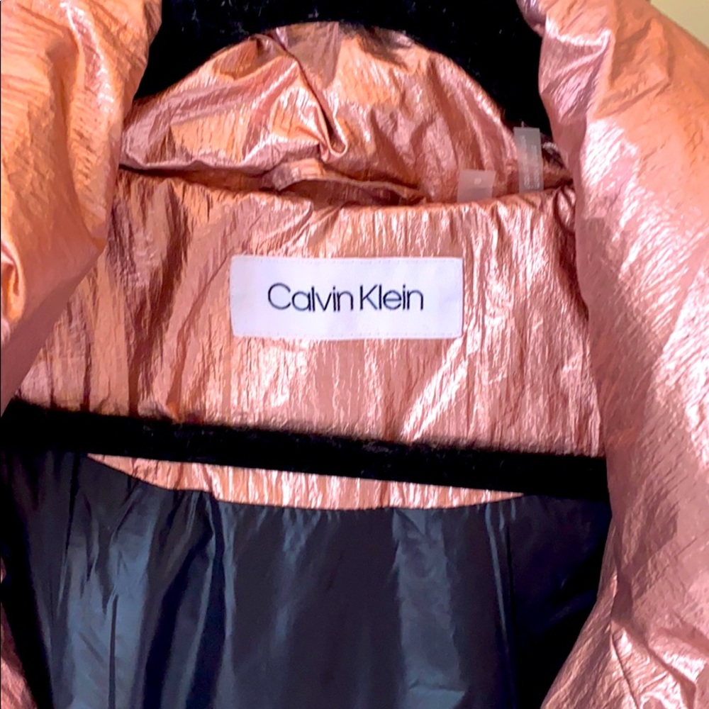 Calvin Klein Metallic Puffy Parka